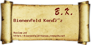 Bienenfeld Kenéz névjegykártya